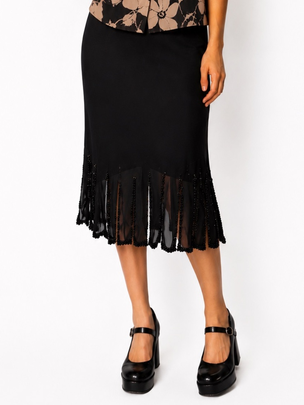 MSK Y2K Beaded carwash Midi Skirt- 27-28" waist